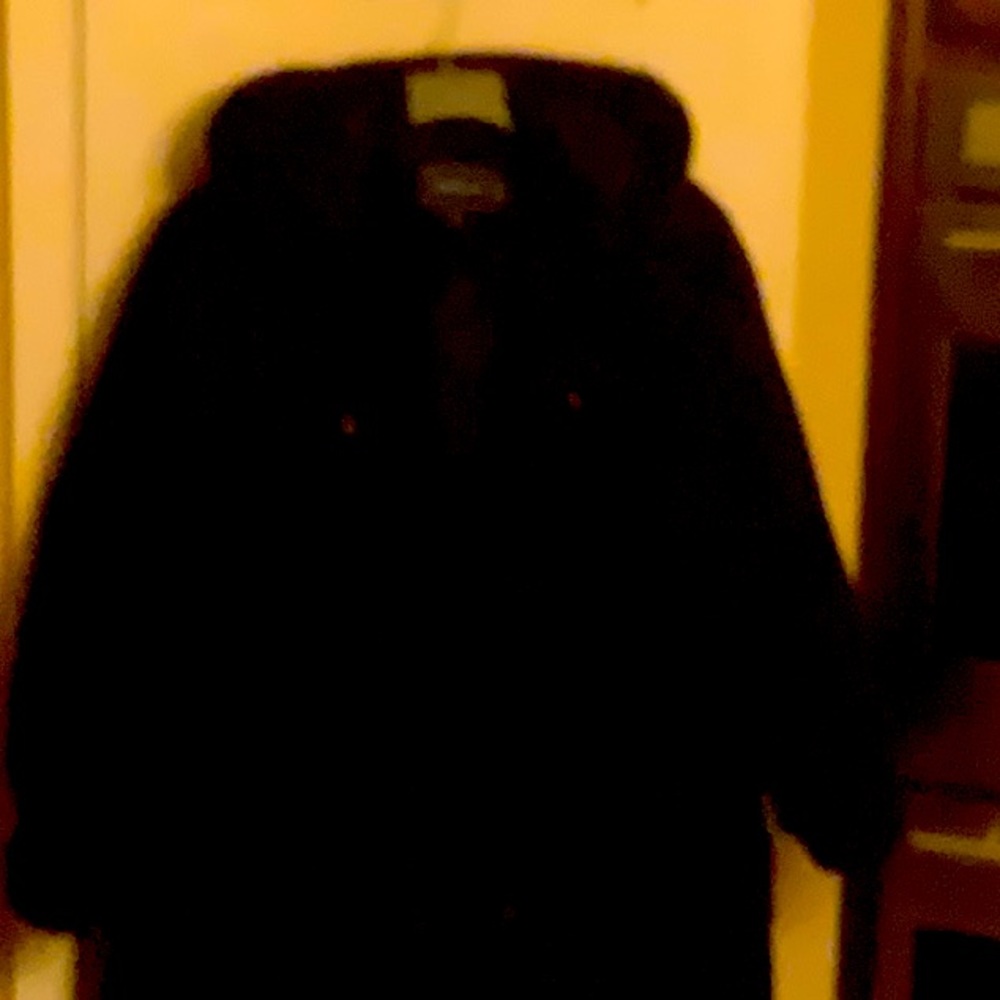 Ladies long black London fog winter coat worn once